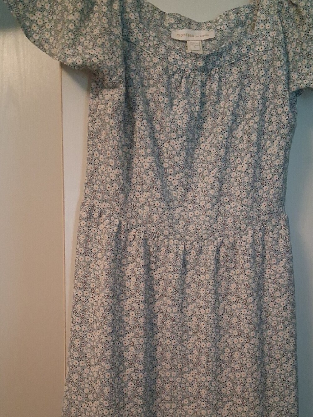 Monteau Los Angelos Blue Floral Square-Neck Midi Dress - Picture 4 of 14